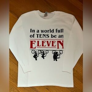 Stranger Things Kids Graphic Long Sleeve Shirt - White NWT handmade